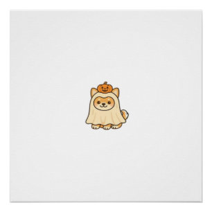 Póster Cachorro Kawaii de Halloween � Adesivo de Cachorri