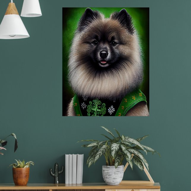 Poster Cachorro Keeshond na Rua. (Sala de Estar 1)