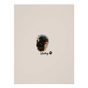 Póster Cachorro Labrador de Chocolate Bonito - Bailey P