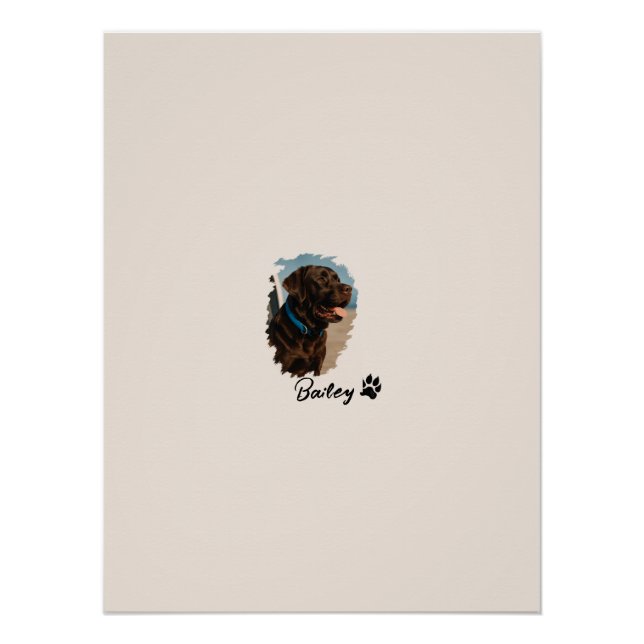 Póster Cachorro Labrador de Chocolate Bonito - Bailey | P (Frente)
