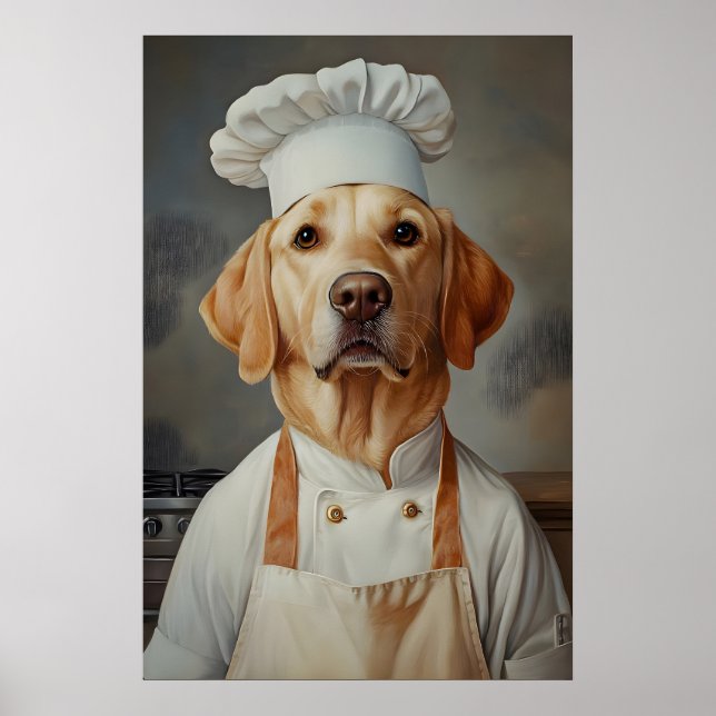 Poster Cachorro Labrador Retriever Em Chapéu De Chef Post (Frente)
