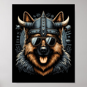 Poster Cachorro legal Viking Art Style Christma