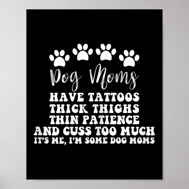 Poster Cachorro Mãe Com Tatuagens Olhos Bonito Espessos E (Frente)