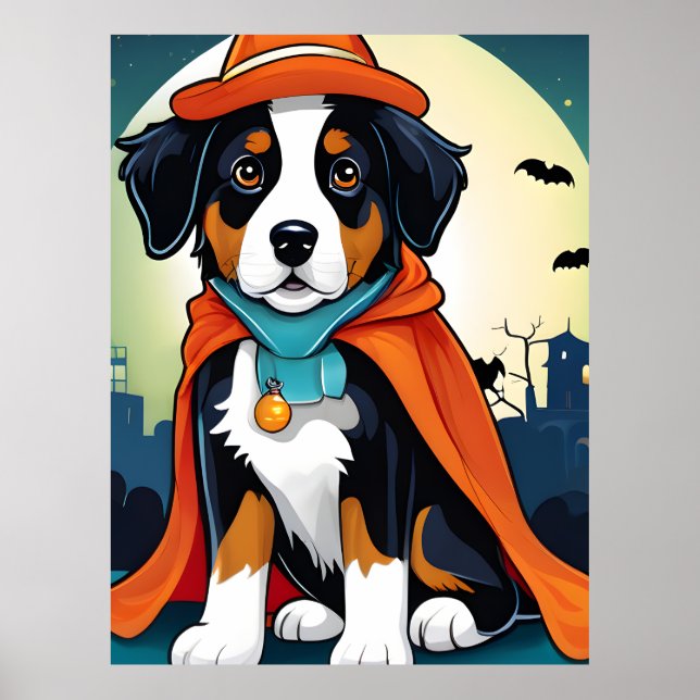 Poster Cachorro Montanhês Bernese Adorável (Frente)