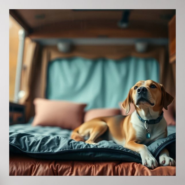 Poster Cachorro na Cama (Frente)