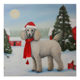 Póster Cachorro na Neve no Natal