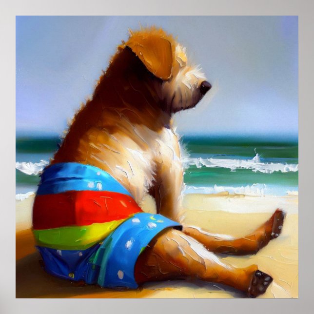Poster Cachorro na praia (Frente)