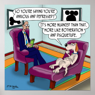 Poster Cachorro Neurotico no sofá