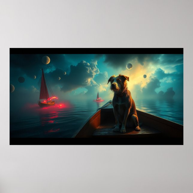 Poster Cachorro no barco (Frente)