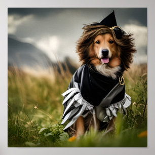 Poster Cachorro No Fato De Halloween