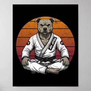Poster Cachorro Novato Funny Brasileiro Jiu Jitsu Retro G