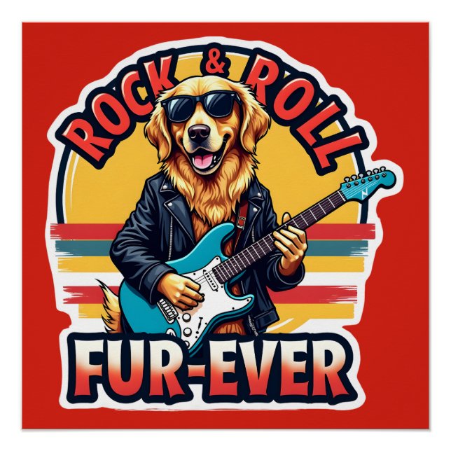 Póster Cachorro para o Ouro de Rock e Roll (Frente)