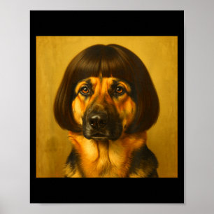 Poster Cachorro Pastor Alemão Corte de Cabelo Bob Meme En