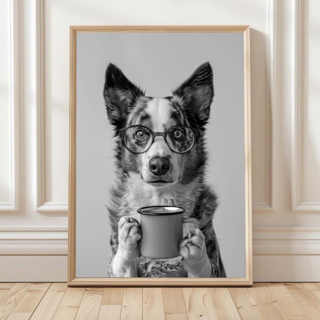 Poster Cachorro Pastor Australiano Estampa de Café: Decor (Criador carregado)
