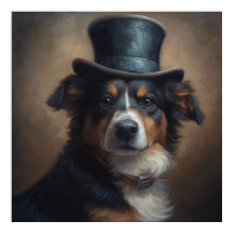 Cachorro Pastor Australiano Vitoriano Arte de Chap