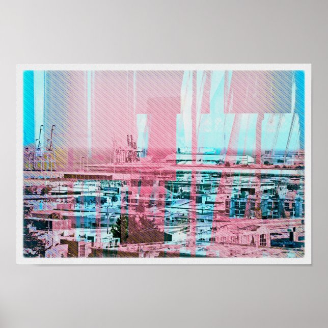 Póster Cachorro patenteando Panorama na cidade de São Fra (Frente)