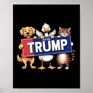 Poster Cachorro Pato Gato Pets Para Trump