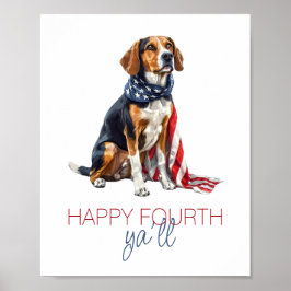 Poster Cachorro Patriótico Personalizado de 4 de Julho