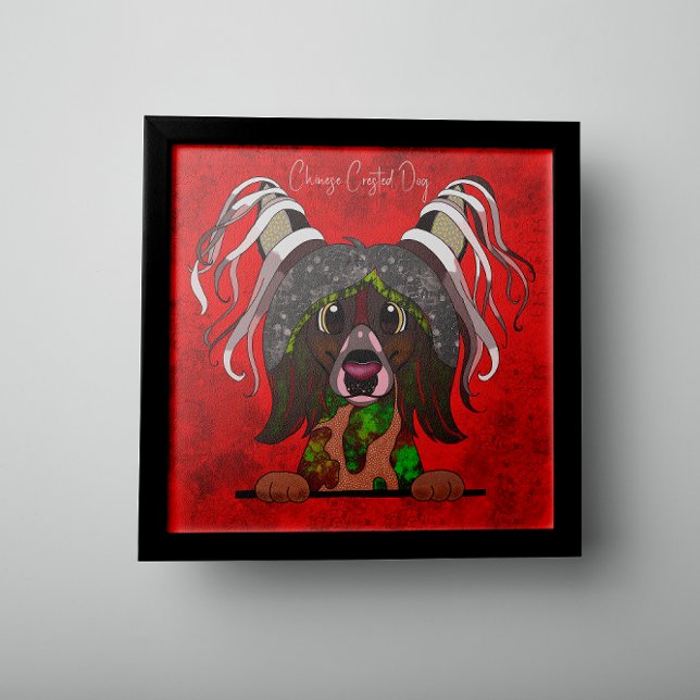 Poster Cachorro Pinto Chinês Louco pintado à mão (Criador carregado)
