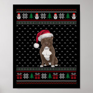 Poster Cachorro Pitbull Vestindo Pássaros de Cachorro de 