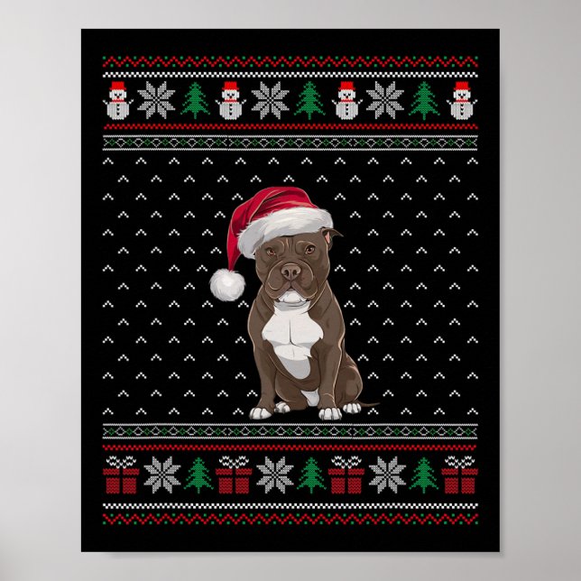 Poster Cachorro Pitbull Vestindo Pássaros de Cachorro de  (Frente)