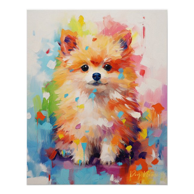 Póster Cachorro Pomeraniano Super Bonito Puppy 005 - Xeno (Frente)