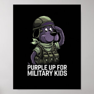Poster Cachorro Púrpura Para Crianças Militares Mês De Fi