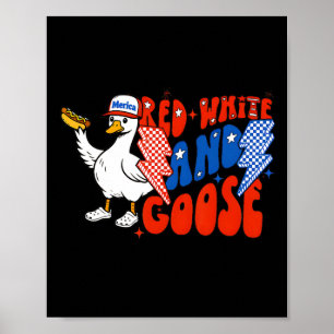 Poster Cachorro Quente Ganso Engraçado Vermelho Branco E