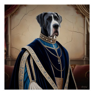 Póster Cachorro Regal no Ataque Renascentista - Arte Digi