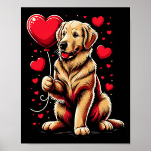 Poster Cachorro Retriever Dourado Dia dos Namorados Dono