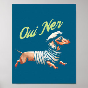 Poster Cachorro Salsicha Dachshund Engraçado Humor Francê
