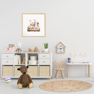 Poster Cachorro. Sapo, & Cachorro em um Log! Enfermeiro d