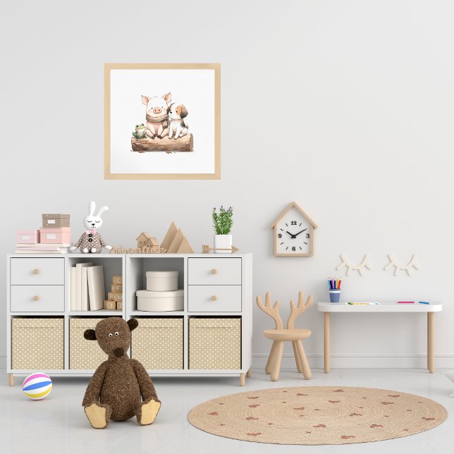 Poster Cachorro. Sapo, & Cachorro em um Log! Enfermeiro d (Criador carregado)