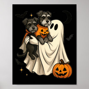 Poster Cachorro Schnauzer Miniatura Fantasma Halloween