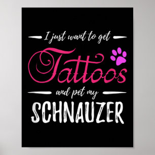 Poster Cachorro Schnauzer Tatuagem Cachorro Engraçado Mam