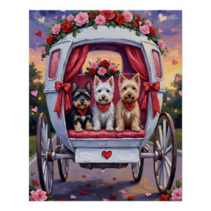 Póster Cachorro Scottish Terrier Dia dos Namorados