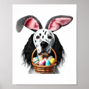 Poster Cachorro Setter Inglês Orelhas de Coelho Caça ao O