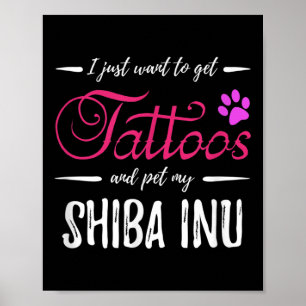 Poster Cachorro Shiba Inu Tatuagem Engraçado Cachorro Mãe