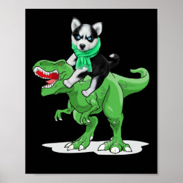Poster Cachorro Siberiano Andando Dinossauro Legal Hallow