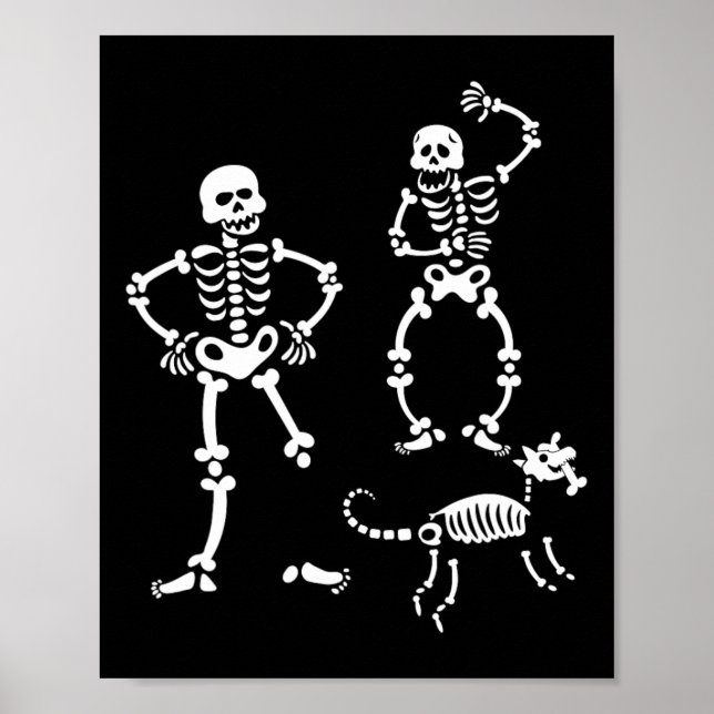 Poster Cachorro Skeleton Correndo Festa de Figurino de Ha (Frente)