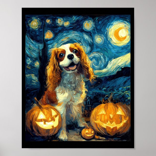 Poster Cachorro Spaniel Cavalier King Charles Fofo de Hal (Frente)
