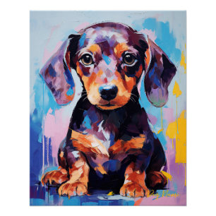 Póster Cachorro Super Bonito Cachshund Puppy 002 - Xeno L