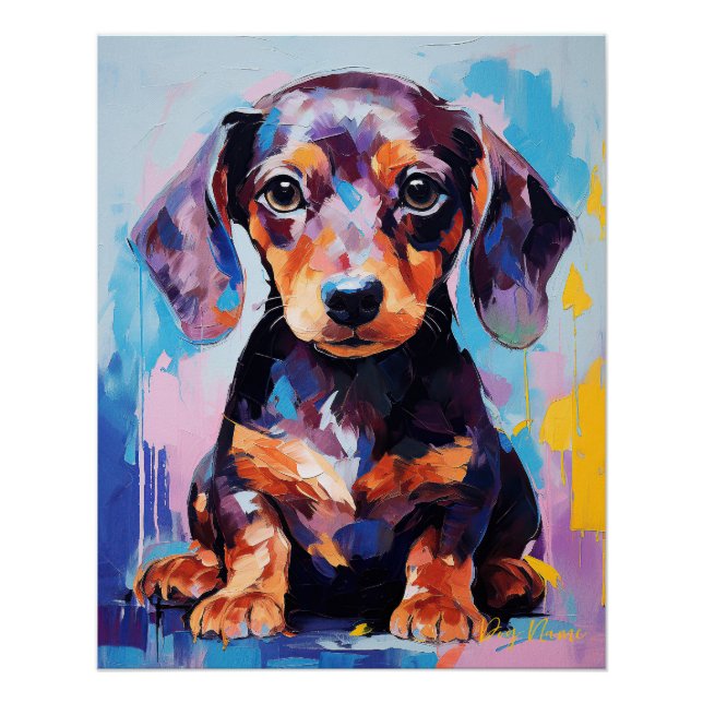 Póster Cachorro Super Bonito Cachshund Puppy 002 - Xeno L (Frente)