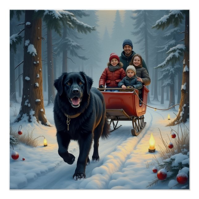 Póster Cachorro Terra Nova Passeio de Trenó Natalino (Frente)