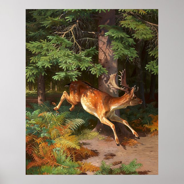 Poster Cachorro Vermelho Na Floresta (Frente)