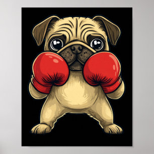 Poster Cachorro Vestido Como Um Boxer Engraçado