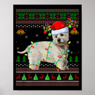 Poster Cachorro Westie West Highland Terrier Suéter de Na