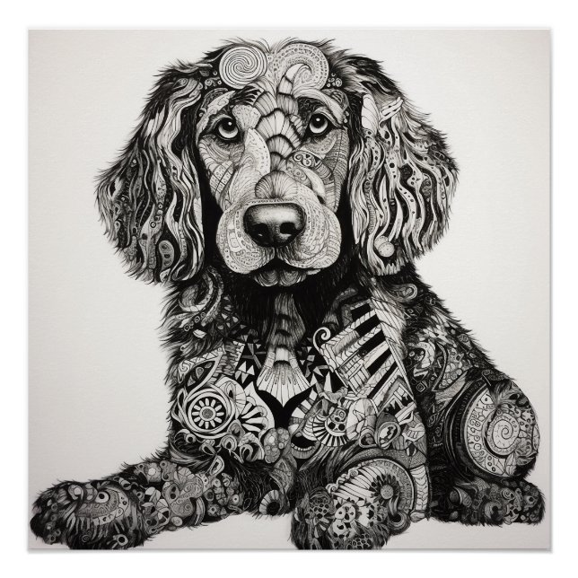 Póster Cachorro Zentangle (Frente)