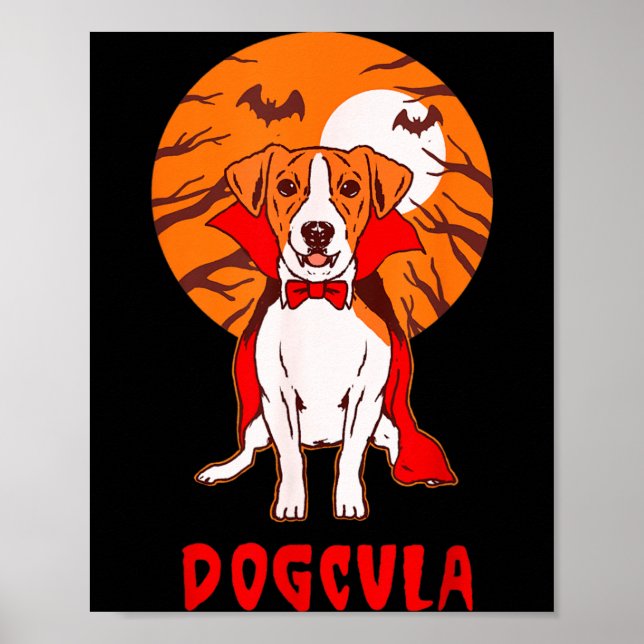 Poster Cachorrocula Piada de Cachorro Engraçado Halloween (Frente)