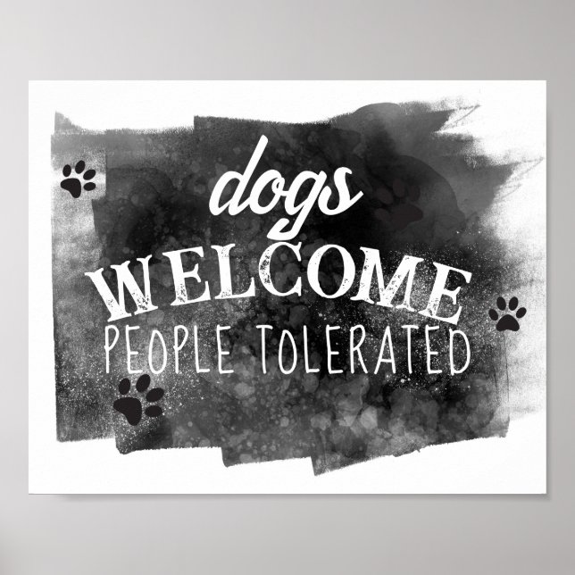 Poster cachorros acolhem cinzas de humor e traços de tint (Frente)